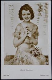 ジャネット・ゲイナー自筆サイン入絵葉書 Janet Gaynor