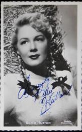 ベティ・ハットン自筆サイン入絵葉書　Betty Hutton