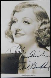 タルラー・バンクヘッド自筆サイン入ブロマイド Tallulah Bankhead