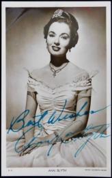 アン・ブライス自筆サイン入絵葉書　Ann Blyth