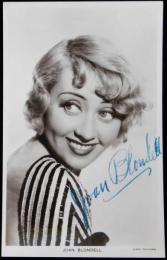 ジョーン・ブロンデル自筆サイン入絵葉書　Joan Blondell