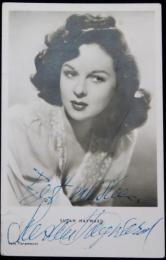 スーザン・ヘイワード自筆サイン入絵葉書　(2)　Susan Hayward