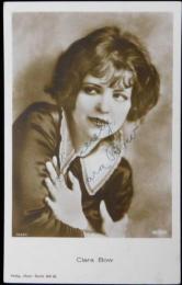 クララ・ボウ自筆サイン入絵葉書　Clara Bow