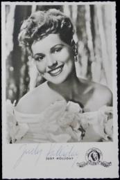ジュディ・ホリデイ自筆サイン入絵葉書　Judy Holliday