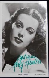 ヘディ・ラマー自筆サイン入絵葉書　Hedy Lamarr