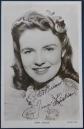 ジョーン・レスリー自筆サイン入ブロマイド　Joan Leslie