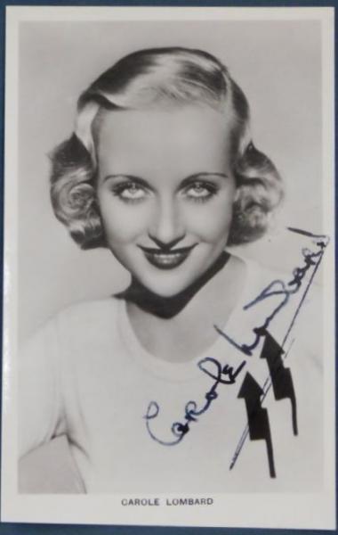 キャロル・ロンバード自筆サイン入絵葉書 Carole Lombard キャロル・ロンバード自筆サイン入絵葉書 Carole Lombard