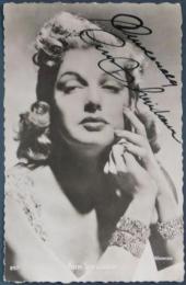 アン・シェリダン自筆サイン入絵葉書　Ann Sheridan