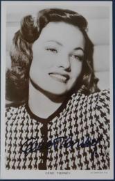 ジーン・ティアニー自筆サイン入絵葉書(2)　Gene Tierney