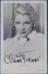 クレア・トレヴァー自筆サイン入絵葉書　Claire Trevor