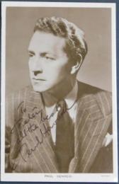 ポール・ヘンリード自筆サイン入ブロマイド　Paul Henreid