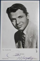 オーディ・マーフィ自筆サイン入絵葉書　Audie Murphy