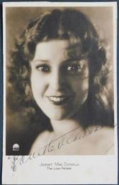 ジャネット・マクドナルド自筆サイン入絵葉書　Jeanette MacDonald