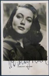 ドロシー・マローン自筆サイン入絵葉書　Dorothy Malone