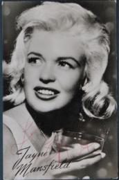 ジェーン・マンスフィールド自筆サイン入絵葉書　Jayne Mansfield