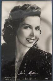 アン・ミラー自筆サイン入絵葉書　Ann Miller