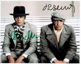 アラン・ドロン、ジャン＝ポール・ベルモンド自筆サイン入写真　Alain Delon、Jean-Paul Belmondo