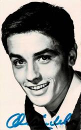 アラン・ドロン自筆サイン入絵葉書　Alain Delon