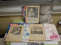 週刊雑誌不揃　8冊セット　・週刊朝日　7冊昭和29年-昭和58年　大江健三郎　今東光　大宅壮一　徳川夢声　松本清張　村松剛　脇村義太郎　小山内宏ほか　・週刊サンデー　1巻1号　1冊　　合計8冊セット　ヤケシミ汚難痛有　レターパックプラス送付　