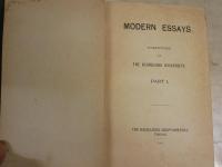 MODERN　ESSAYS　Part１　　ヤケシミ汚多し　難痛有　綴じズレ有　ハードカバー　　裸本　線引き書込み多し　L2中