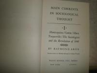 main currents in sociological thought  volume1　raymond aron著　　ハードカバー　シミ汚難痛有　L2