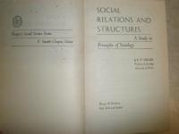 social relations and structures   E.T.Hiller著　　ハードカバー　裸本　ヤケシミ汚難痛有　L2