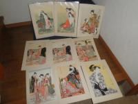 写楽6枚　歌麿15枚　清長4枚　春信3枚　　計28枚セット　　印刷された浮世絵　ゆうパック100サイズ発送