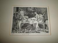 蒲地清爾　銅版画　　『耽嗜料理』　13㎝×10㎝　　額入り　　送料込み　　E1右