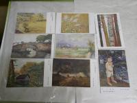 絵葉書　第6回文部省美術展覧会　1912年　22枚　優待券1枚　袋付(破れ補修有)　ヤケシミ汚有　S3下段