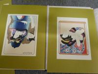 浮世絵表情美　　全18図　木版　絵師13名　解説書付　　帙　ヤケシミ汚難痛有　　3F奥