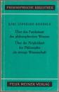 Über das Fundament des philosophischen Wissens ; Über die Möglichkeit der Philosophie als strenge Wissenschaft.