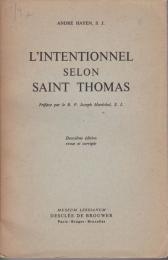 L'intentionnel selon Saint Thomas