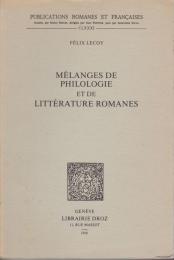 Mélanges de philologie et de littérature romanes