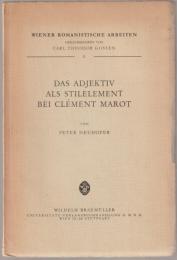 Das Adjektiv als Stilelement bei Clément Marot