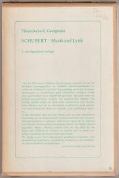 Schubert : Musik u. Lyrik ; Notenbeiheft