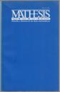 Mathesis : Filosofía e historia de las ciencias matemáticas