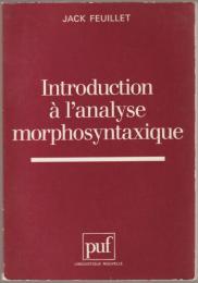Introduction à l'analyse morphosyntaxique
