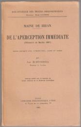 De l'aperception immédiate (mémoire de Berlin 1807).