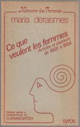 Ce que veulent les femmes : articles et conférences de 1869 à 1894