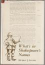 What's in Shakespeare's names.