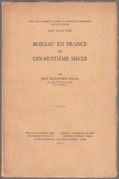 Boileau en France au dix-huitième siècle.