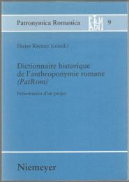 Dictionnaire historique de l'anthroponymie romane : (PatRom) : présentation d'un projet.