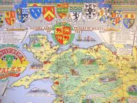 HISTORICAL MAP OF WALES AND MONMOUTH　イラスト地図　Bartholomews