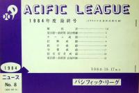 パシフィック・リーグ　PACIFIC LEAGUE 1984年度　ニュース7冊