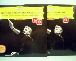 LPレコード　カラヤン／ベルリン・フィル　ベートーヴェン　第八交響曲・第九交響曲　ドイツ・グラムフォン直輸入盤　2枚セット　