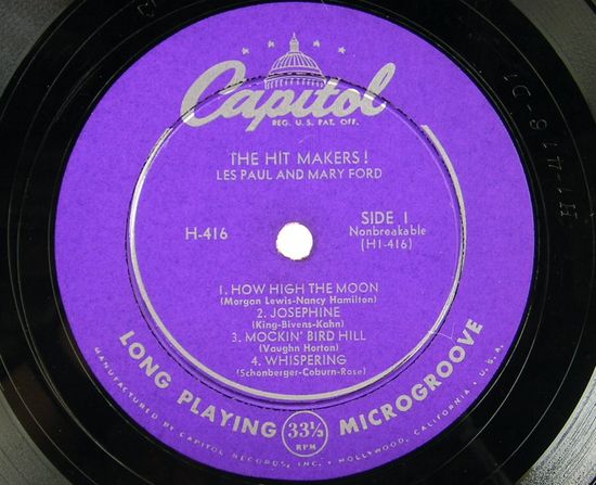 10インチ盤 Les Paul And Mary Ford The Hit Makers レス ポール メリー フォード ザ ヒット メーカーズ レコード番号 H 416 古本 中古本 古書籍の通販は 日本の古本屋 日本の古本屋