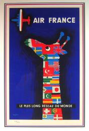サヴィニャック　版画　Air France　1956