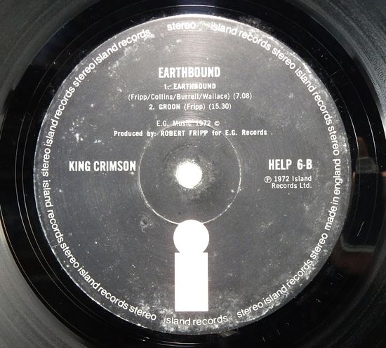 LP キング・クリムゾン King Crimson／Earthbound UK盤(番号＝HELP 6