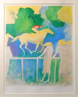 リトグラフ　ポール・ギヤマン　「競馬」
