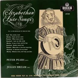 10インチ・レコード　 Elizabethan Lute Songs  Vol. 1 　Of An Anthology Of English Song  英国デッカ